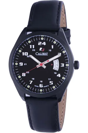 Calibre Mens Trooper Swiss Made Movement Watch Leather Calfskin Strap Dial - One Size
