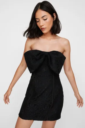 NASTY GAL Womens Lace Bow Bandeau Dress - - Size 18 UK