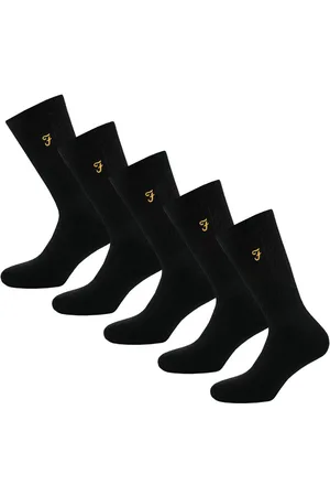Farah Mens Tommley 5 Pack Socks in Cotton - Size UK 6-11