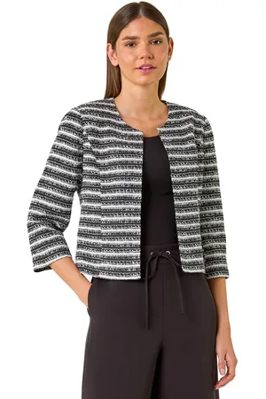 Roman Womens Stripe Shimmer Boucle Jacket - - Size 18 UK