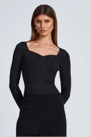 Quiz Womens Metallic Glitter Jumper - Size Large