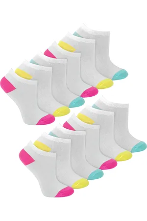 Sock Snob 12 Pair Multipack Girls Low Cut Trainer Socks in