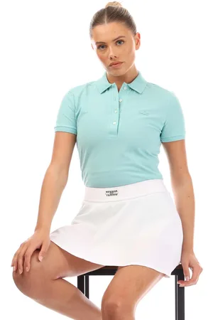 Lacoste Womens L.12.D Slim Fit Stretch Mini Piqué Polo Shirt in Cotton - Size 8 UK