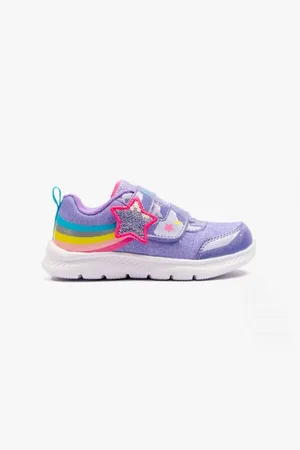 Skechers COMFY FLEX 2.0-STARRY SKIES Girls Trainers Purple - - Size UK 4 Infant