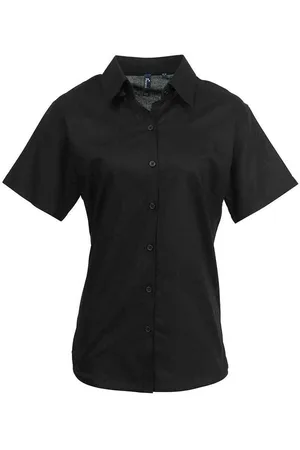 Premier Womens/Ladies Signature Pearlised Oxford Short-Sleeved Shirt - Size 22 UK