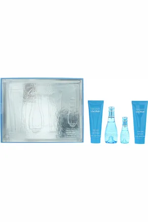 Davidoff Womens Cool Water Woman Eau de Toilette 50ml, Eau de 15ml, Body Lotion 75ml + Shower Gel Gift Set - - One Size