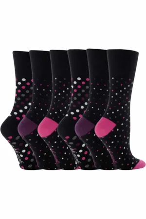 Gentle Grip Womens - 6 Pairs Ladies Non Elastic Socks - GG07 - Cotton - Size UK 4-8