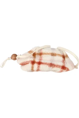 Loro Piana Pre-owned Womens Small Puffy Check Print Pouch Bag in Multicolor Cashmere - - One Size