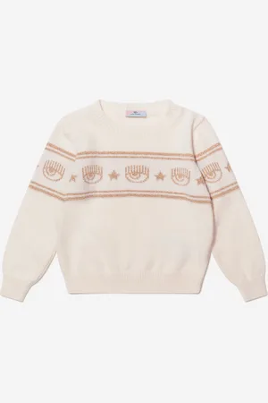Chiara Ferragni Girls Knitted Logo Jumper - - Size 8Y
