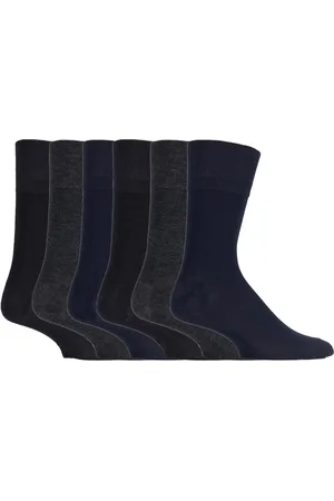 Gentle Grip Sock Shop - 6 Pairs Mens Non Elastic Bamboo Socks - SOMRM02 - Nylon - Size UK 6-11