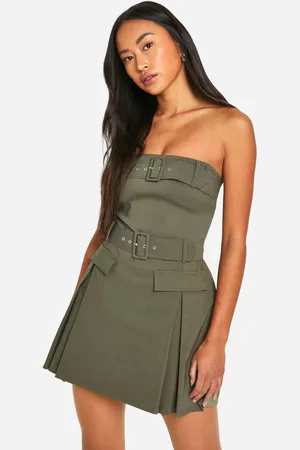 Boohoo Womens Double Belt Trim Skort Playsuit - - Size 8 UK