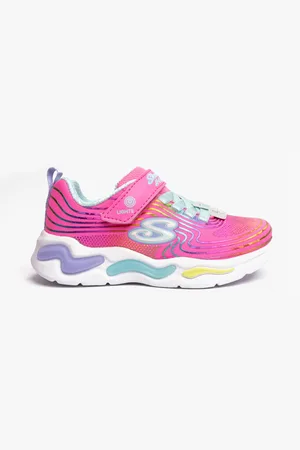 Skechers 302338L/PKMT WAVY BEAMS Girls Sport Pink/Multi - - Size UK 1