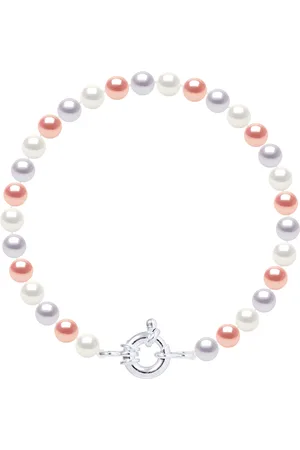 Diadema Womens - Bracelet - Real Freshwater Pearls - Pastel - Silver - One Size