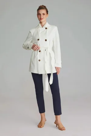 Gusto Womens Short Trench Coat - - Size Small