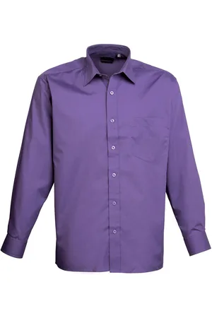 Premier Mens Poplin Long-Sleeved Shirt - Size 18 inch