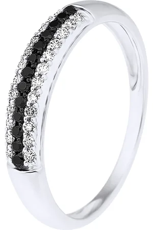 Diadema Womens - Ring - Prestige Diamonds and Black - Gold - Size N