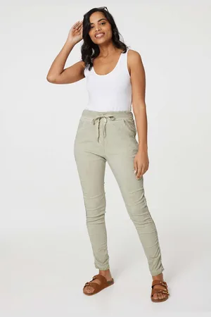Izabel London Womens Denim Embellished Side Jeggings - Size 8 UK