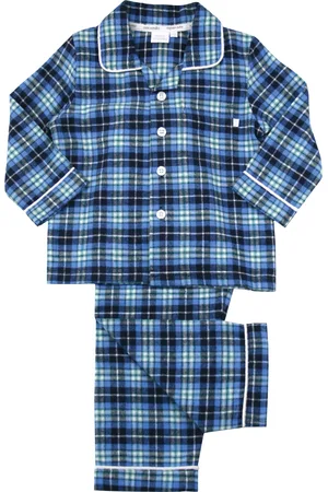 Mini Vanilla Boys Morgan Check Traditional Cotton Pyjamas - Size 5-6Y