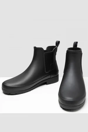 Hunter Refined Chelsea Logo Slim Fit Womens Boots - Rubber - Size UK 5