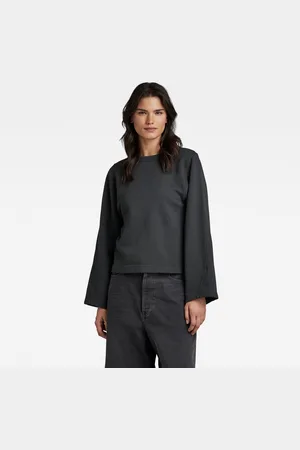 G-Star Womens G-Star RAW Adjustable Sleeve Cropped Sweater - Cotton - Size Small