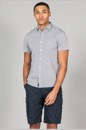 Tokyo Laundry Mens Cotton Short Sleeve Button-Up Printed Shirt With Chest Pocket - Size Small