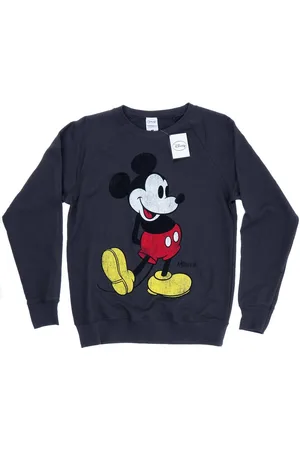Disney Womens/Ladies Mickey Mouse Classic Kick Sweatshirt (Dark Heather) - - Size Large