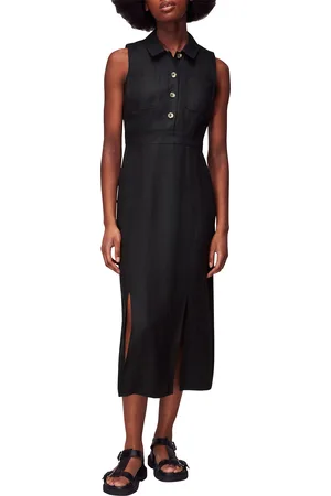 Whistles Womens Molly Linen Midi Dress - - Size 16 UK