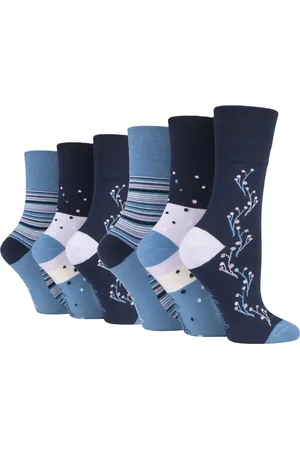 Gentle Grip Womens - 6 Pairs Ladies Non Elastic Socks - SOLRH215 - Cotton - Size UK 4-8