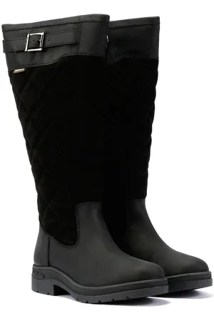Barbour Oak Tall Suede/Leather WoMens Boots - Size UK 6
