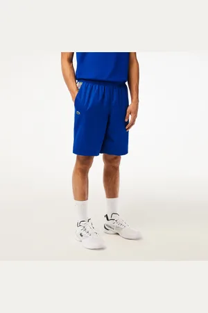 Lacoste Mens Tennis Checked Colourblock Shorts in Royal - Size X-Small