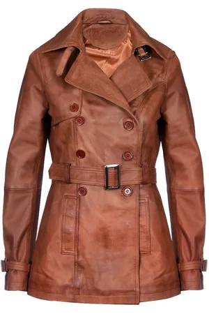 Infinity Womens Mid Length Trench Coat -Oakham - Lamb Leather - Size 20 UK