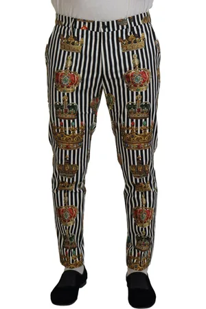 Dolce & Gabbana Mens Crown Trouser Pants - Cotton - Size IT 46 (Men