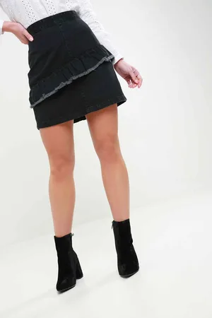 Urban Bliss Womens Denim Frill Skirt - Size 10 UK
