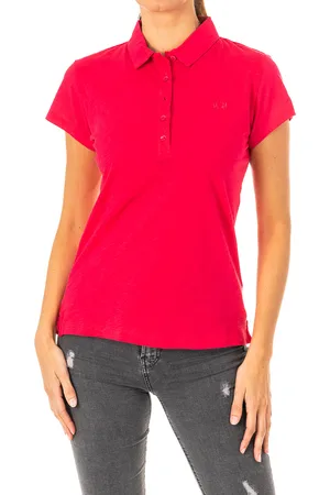 La Martina Womens short-sleeved polo shirt with lapel collar LWP601 - Cotton - Size Small