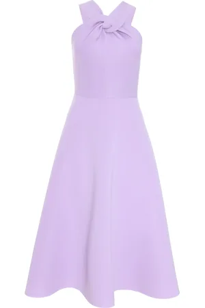 Quiz Womens Lilac Halter Neck Skater Midi Dress - - Size 14 UK