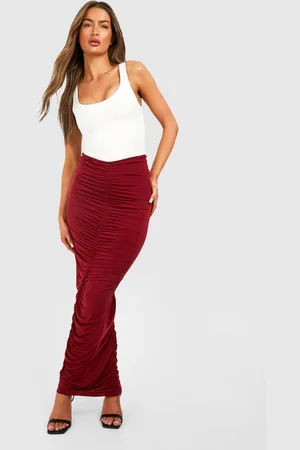 Boohoo Womens Ruched Maxi Skirt - - Size 10 UK
