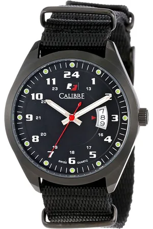 Calibre Mens Trooper Swiss Made Movement Watch Canvas Strap Dial - One Size