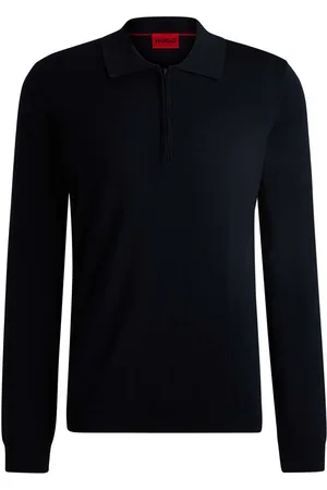 HUGO BOSS Mens San Pepe Polo Collar Sweater in Wool - Size 2XL
