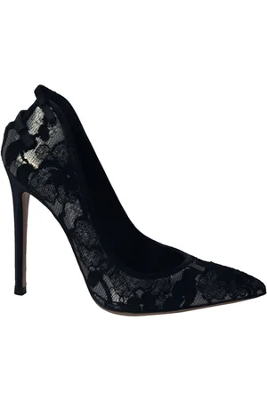 Gianvito Rossi Pre-owned Womens Satin and Lace Pointed Toe Pumps in Cotton - Size EU 35
