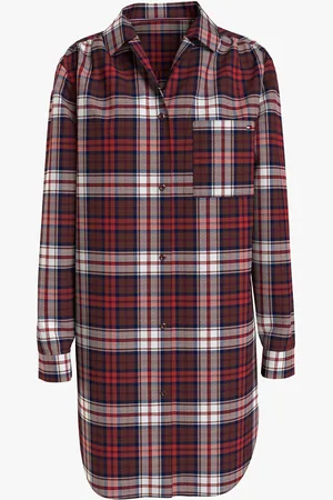 Tommy Hilfiger SHIRT NIGHTDRESS Womens Loungewear Women Apparel Plaid - Size Medium