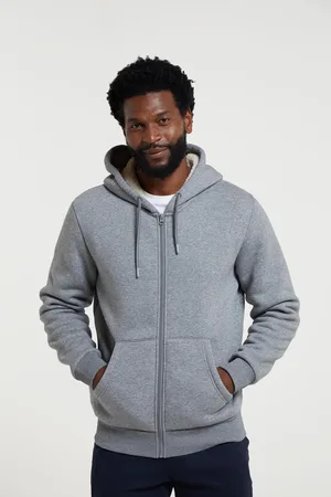 Mountain Warehouse Mens Dalton Borg Lined Full Zip Hoodie (Dark ) - Size 2XS