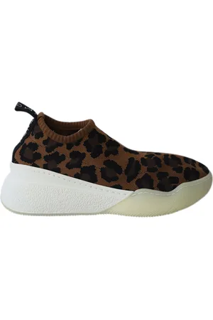 Stella McCartney Pre-owned Womens Slip-On Sneakers in Leopard Print Jacquard Knit - Nylon - Size EU 35