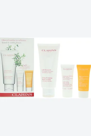 Clarins Womens Toned & Visibly Firmer Gift Set Body Lotion 200ml, Scrub 30ml + Tonic Bath & Shower - - One Size
