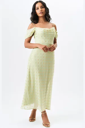 Gini London Womens Cowl Neck Drop Sleeves Foil Maxi Dress - - Size 12 UK