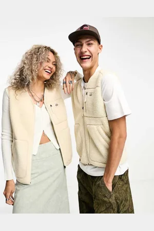 Dickies Unisex mount hope borg fleece vest in stone-Neutral - - Size 2XL