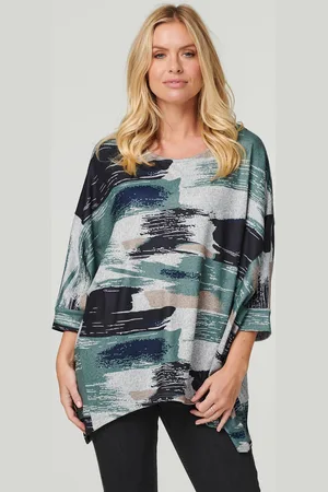 Izabel London Womens Brushstroke Print Oversized Top - Size 8 UK