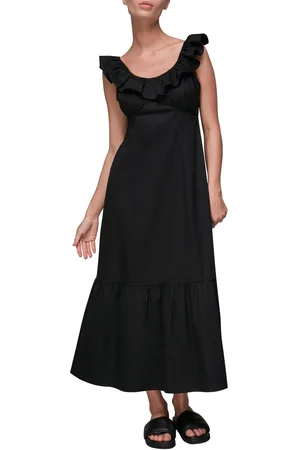 Whistles Womens Jemma Frill Poplin Midi Dress - - Size 8 UK