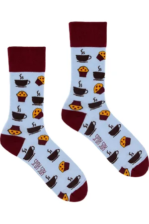 Spox Sox Unisex - Mens & Ladies Mismatched Novelty Odd Socks - Coffee & Muffins - Cotton - Size UK 11-12.5