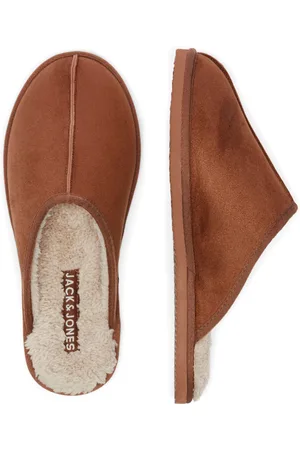 JACK & JONES Mens Instappers Jfwdudely Microfiber Slipper Almond - Size EU 42