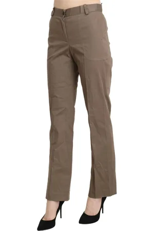 Bencivenga WoMens High Waist Straight Dress Trouser Pants Cotton - Size EU 42 (Womens)
